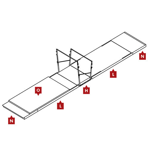 FIG Competition Uneven Bars Landing Mat Configuration